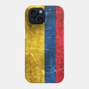 Vintage Aged and Scratched Colombian Flag Phone Case