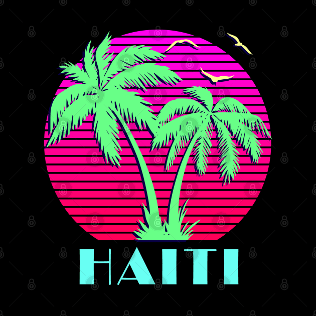 Haiti Palm Trees Sunset by Nerd_art