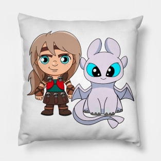 Astrid and Light fury, fanart how to train your dragon, Httyd characters Pillow