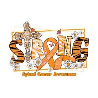 Spinal Cancer Awareness - cross ribbon Strong hope love T-Shirt