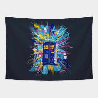 Shiny tardis Tapestry