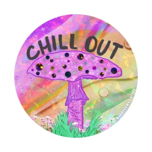 Chill Out Mushroom with Gems and Sequins T-Shirt