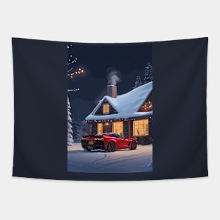 Christmas Muscle Car Poster Tapestry