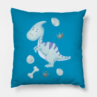 baby dinosaur blue Pillow