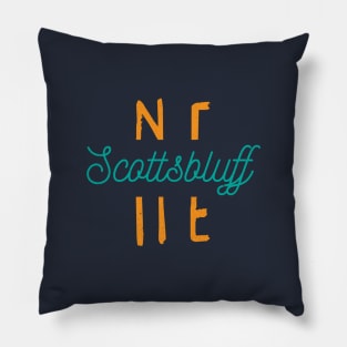 Scottsbluff Nebraska City Typography Pillow