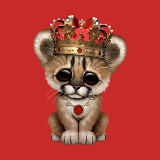 Cute Royal Cougar Wearing Crown T-Shirt