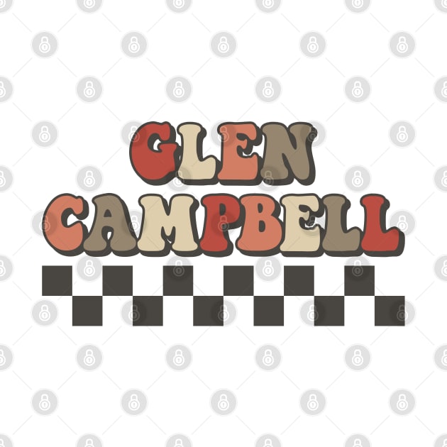 Glen Campbell Checkered Retro Groovy Style by Time Travel Style