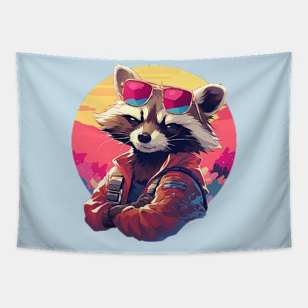 raccoon Tapestry by peterdoraki