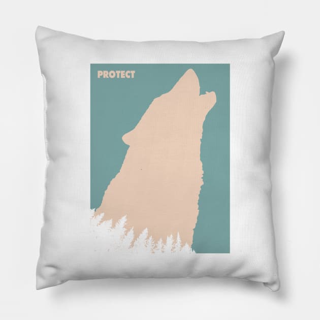 PROTECT: Save Our Gray Wolves Pillow by mafmove