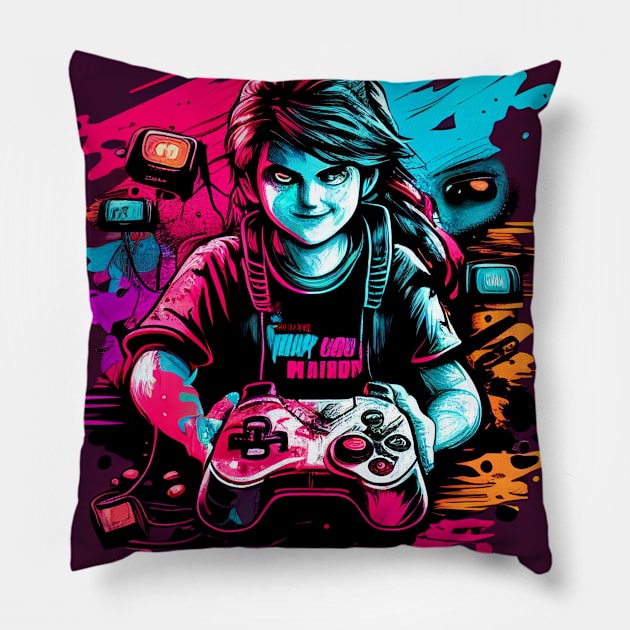 Gamers Pillow by Sanzida Design