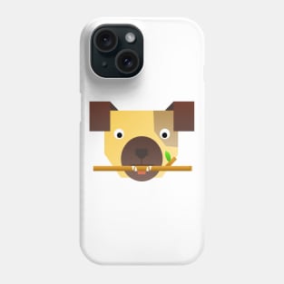 Simplistic Dog Design With Stick In Mouth Phone Case