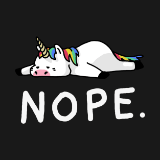 Nope Lazy Unicorn T-Shirt