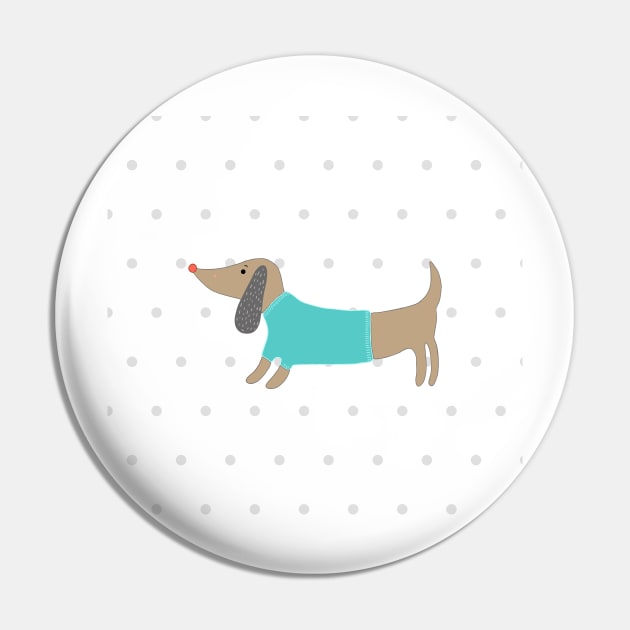 Cute hand drawn doggie Pin by bigmomentsdesign