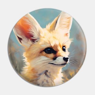 Adorable Safari Fennec Fox Portrait Pin