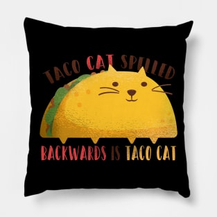 Cute Taco Cat Graphic Tee Pillow