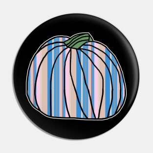 Halloween Horror Pumpkin Light Blue Pink Stripes Pin