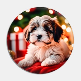 Cute Havanese Puppy Dog Christmas Pin