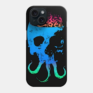 Scary Skull with Brain - Color Version 4 Phone Case