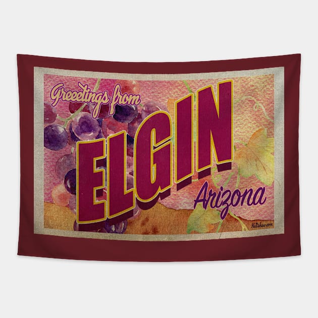 Greetings from Elgin, Arizona Tapestry by Nuttshaw Studios