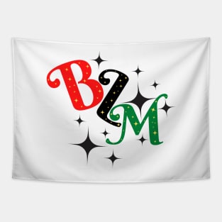typography, outlined letters with bright star details, BLM movement Tapestry