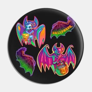 Halloween Bats Pattern Pin