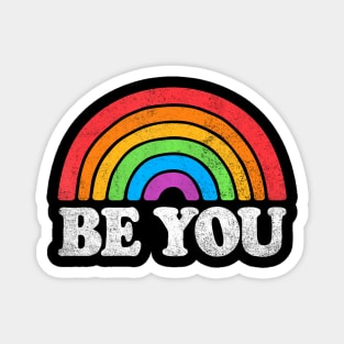 Lgbtq Be You Gay Pride Lgbt Ally Rainbow Flag Magnet