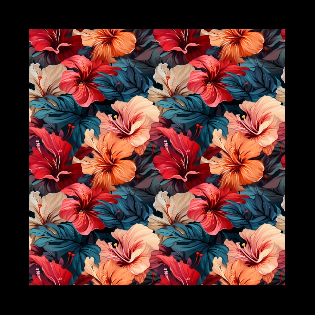 #26 Floral Pattern. Hibiscus Flower Pattern. by Fleurseam