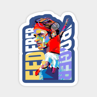 Roger Federer Colorful Magnet