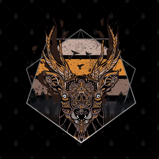 Deer Mandala by origato