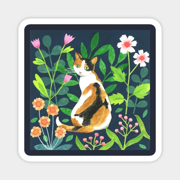 Calico Cat Magnet by AlisonKolesar