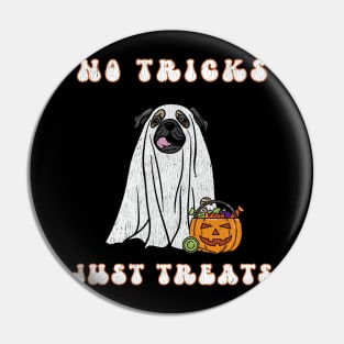 Halloween Pug Cute Trick or Treat Ghost Dog Ghost Pug Distressed Design Pug Lover for Fall Pin