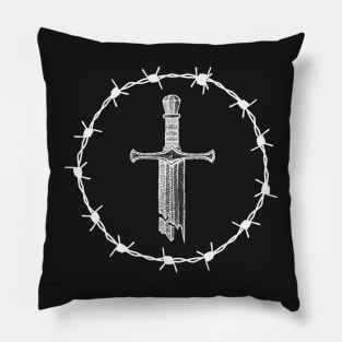 Broken Sword Barbed Wire Saint Martin of Tours Gothic Pillow