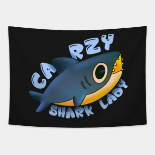 Crazy Shark Lady Tapestry