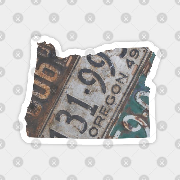 Vintage Oregon License Plates Magnet by juniperandspruce