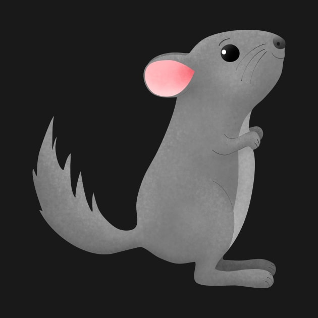 Cute happy grey chinchilla cartoon illustration by FrogFactory