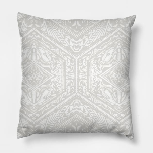 Gray Hexagon Geometry Pillow by Carolina Díaz