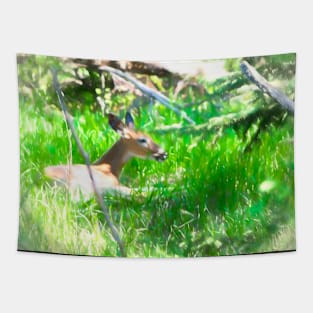 Dreaming Deer illustration Tapestry