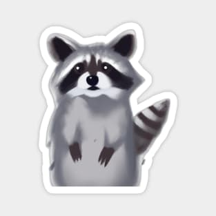 Cute Raccoon Drawing Magnet