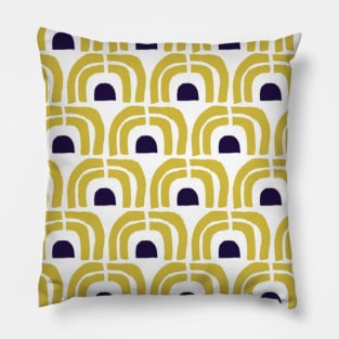 Yellow and blue arches Pillow