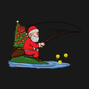 Santa Claus Fishing At The Lake Gift T-Shirt