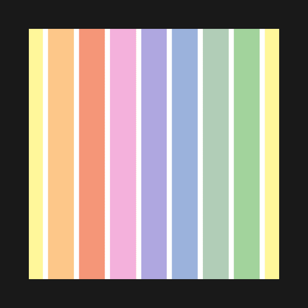 Vintage white and bright pastel rainbow stripes - vertical by bettyretro