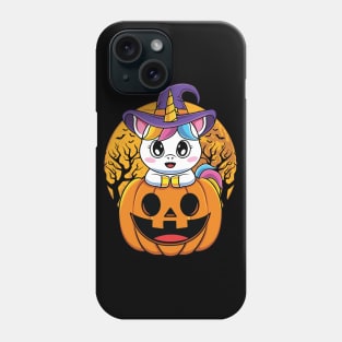 Cute Unicorn WItchy Jack O Lantern Pumpkin Halloween Phone Case