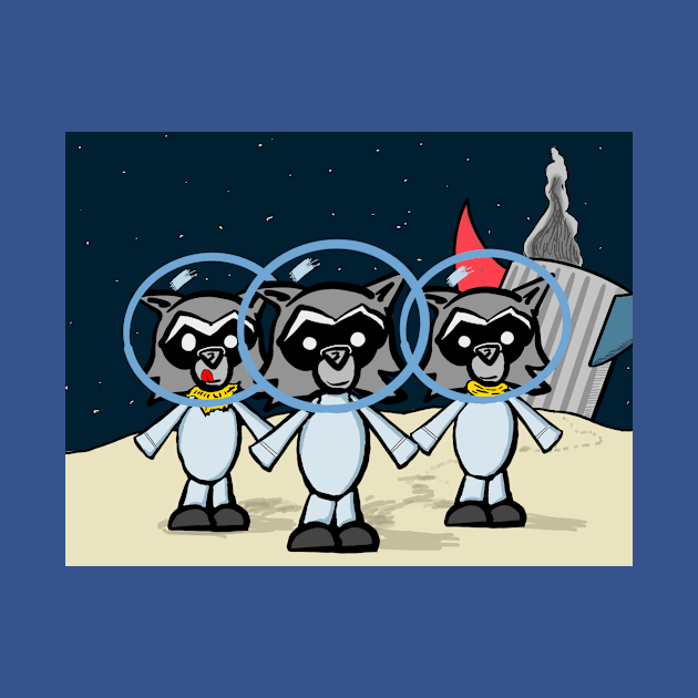 Raccoons on the Moon by blueplanetsix