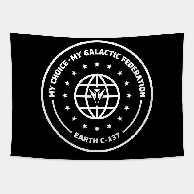 Galactic Federation - Earth C-137 - White Tapestry by Roufxis