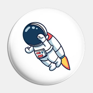 Astronaut Flying Into Space Pin