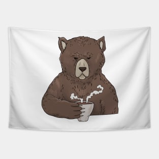 Grumpy Bear with Coffee Morning Grouch Tapestry