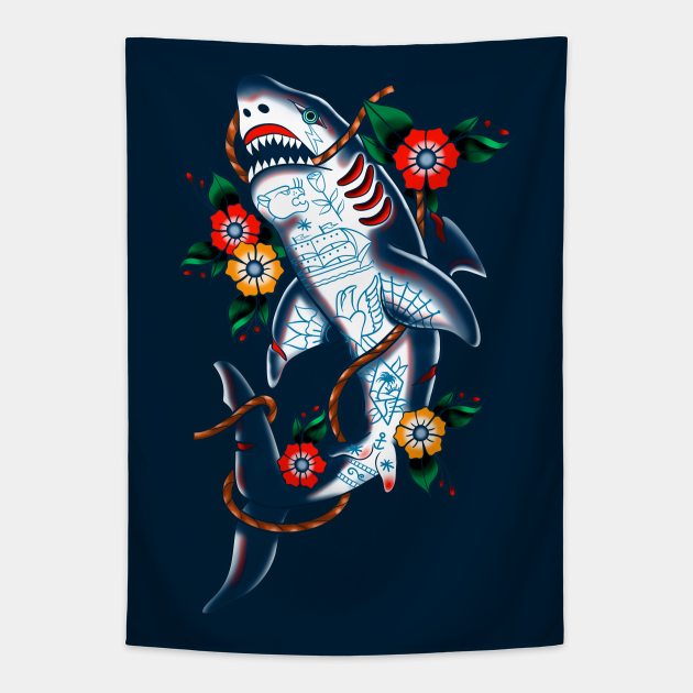 SHARK TRADITIONAL TATTOO Poster by Mayra Alejandra Fioretti  Society6