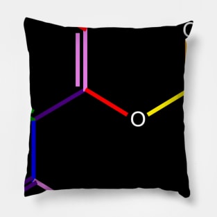 Aspirin Molecule Rainbow Chemistry Pillow