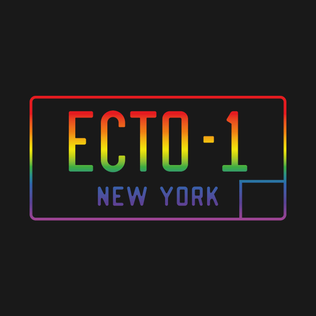 Ecto-1 Licence Plate (rainbow effect) by GraphicGibbon