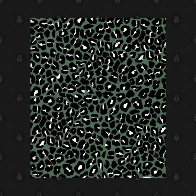 Olive Green Leopard Spots Print by OneThreeSix